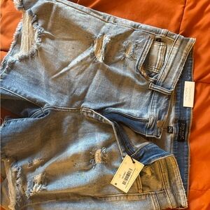 Judy Blue Light Blue Distressed Denim Shorts